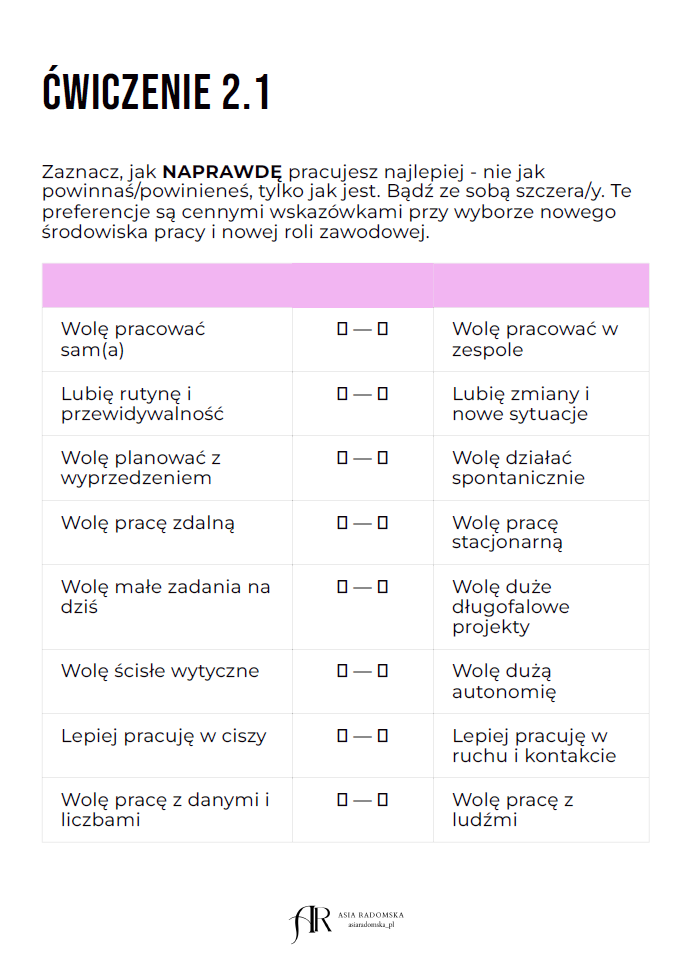 Przykład ćwiczenia z workbooka